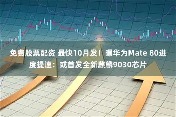 免费股票配资 最快10月发！曝华为Mate 80进度提速：或首发全新麒麟9030芯片